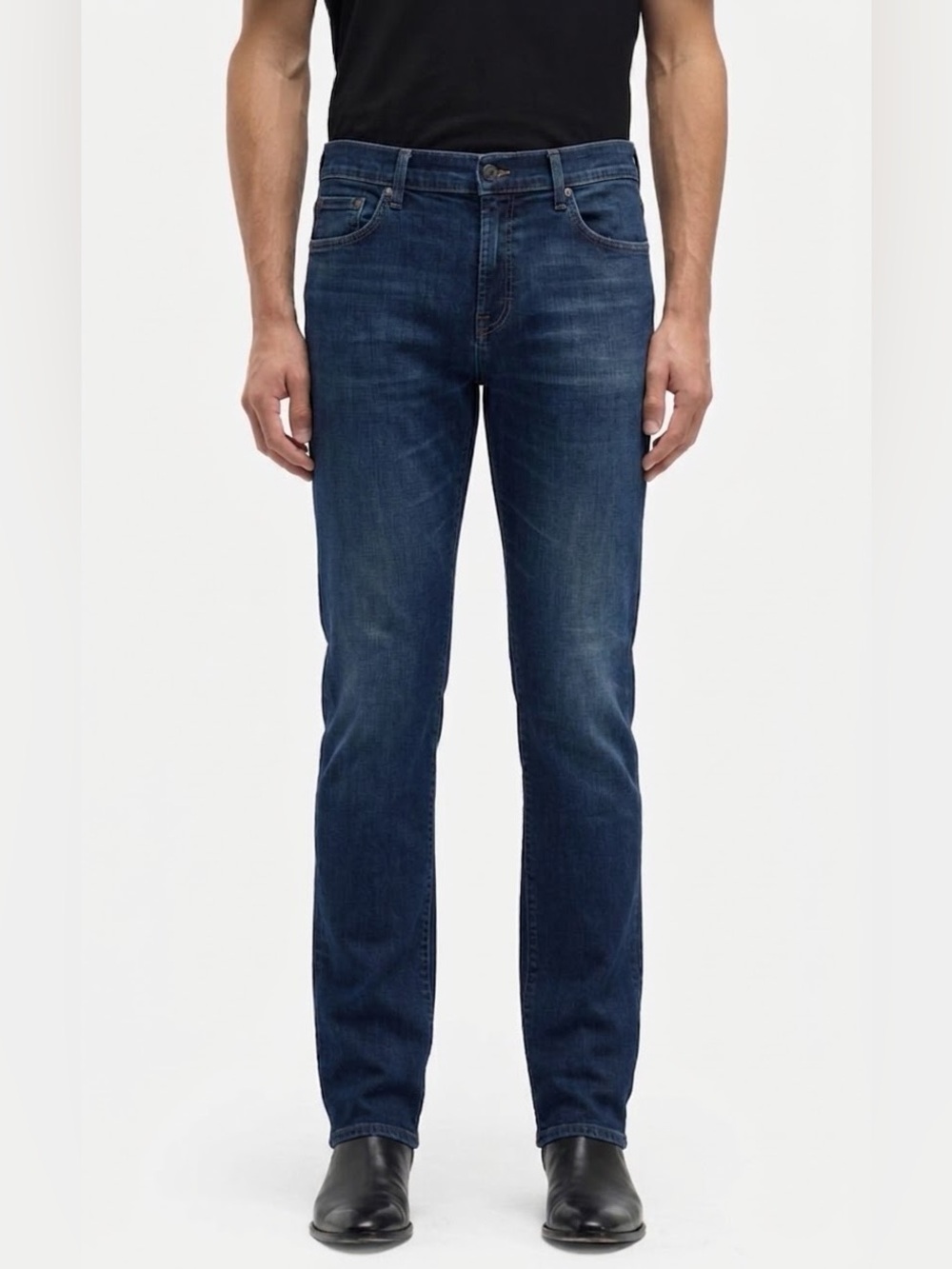 7 FOR ALL MANKIND Men's Slimmy Luxe Performance Jeans, Deep Blue, Sz 38/34
